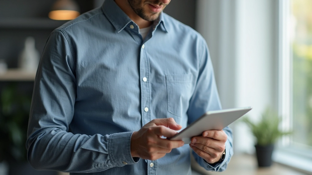 Специалист по социальным сетям разрабатывает контент-стратегию на планшете